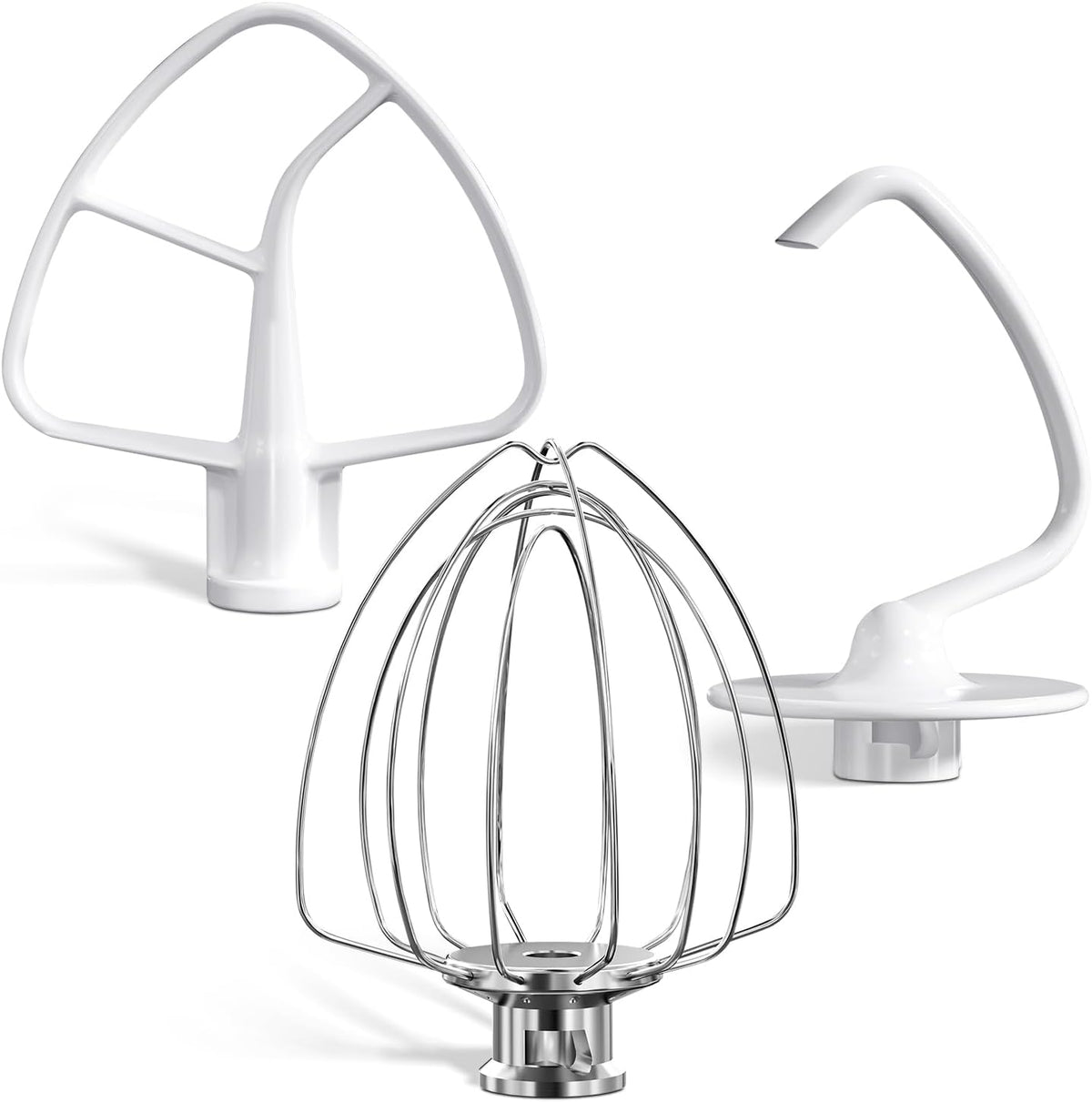 Stand Mixers Accessories 3-Piece Including K45WW Wire Whip & K45DH Dough Hook & K45B Flat Beater fit for Kitchenaid 4.5-5QT Tilt-Head Stand Mixers