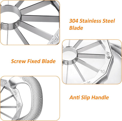 Apple Slicer, HEAVY DUTY Apple Corer, 12-Blade Stainless Steel Apple Cutter Divider Pitter ，Sturdy and Sharp Durable Integrated Design for Apple, Potato, Onion and More