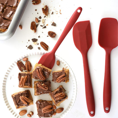 Red 3 Piece Silicone Spatula Set, large