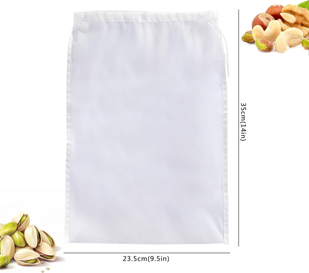 3 Pack Nut Milk Bag, Nylon Cheese Cloth Bag for Straining, 9.5"x14"