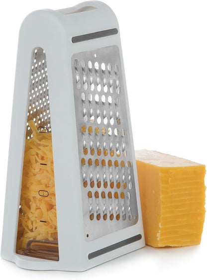 PrepSolutions 2-Way Grate & Measure Fine and Medium Grater, 2-Cup Capacity | Multi-Function Grater for Shredding, Slicing, And Measuring with Built-In Measurement Container, Dishwasher Safe