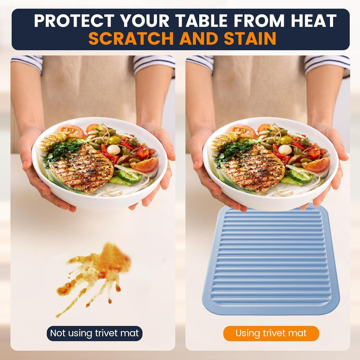Silicone Trivet Mats 4 Heat Resistant Pot Holders Multipurpose Non-Slip Hot Pads for Kitchen Potholders, Drying mat, Jar Opener, Spoon Holder, Coaster.(Dark Grey)