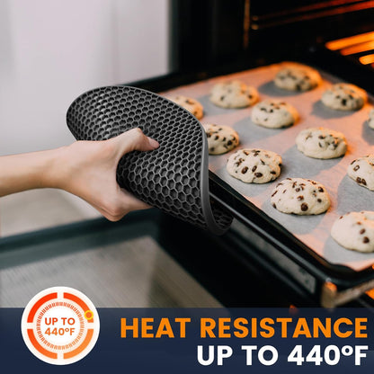 Silicone Trivet Mats 4 Heat Resistant Pot Holders Multipurpose Non-Slip Hot Pads for Kitchen Potholders, Drying mat, Jar Opener, Spoon Holder, Coaster.(Dark Grey)