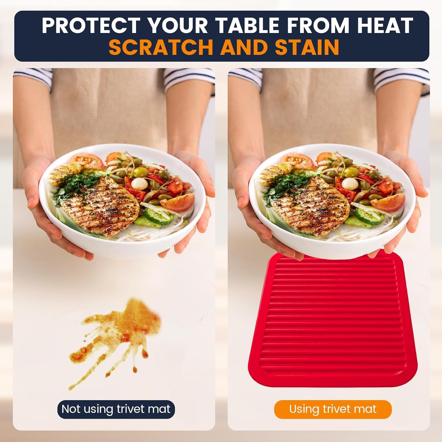 Silicone Trivet Mats 4 Heat Resistant Pot Holders Multipurpose Non-Slip Hot Pads for Kitchen Potholders, Drying mat, Jar Opener, Spoon Holder, Coaster.(Dark Grey)