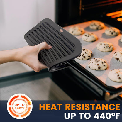 Silicone Trivet Mats 4 Heat Resistant Pot Holders Multipurpose Non-Slip Hot Pads for Kitchen Potholders, Drying mat, Jar Opener, Spoon Holder, Coaster.(Dark Grey)