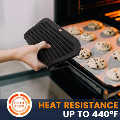 Silicone Trivet Mats 4 Heat Resistant Pot Holders Multipurpose Non-Slip Hot Pads for Kitchen Potholders, Drying mat, Jar Opener, Spoon Holder, Coaster.(Dark Grey)