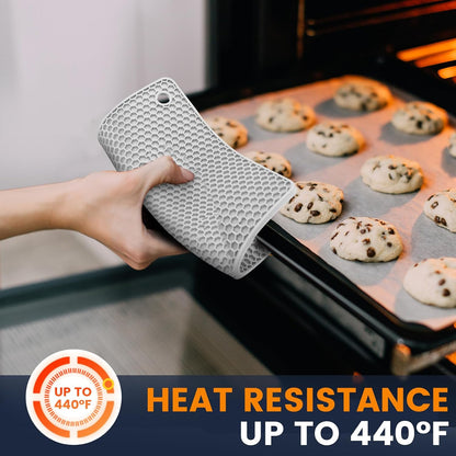 Silicone Trivet Mats 4 Heat Resistant Pot Holders Multipurpose Non-Slip Hot Pads for Kitchen Potholders, Drying mat, Jar Opener, Spoon Holder, Coaster.(Dark Grey)