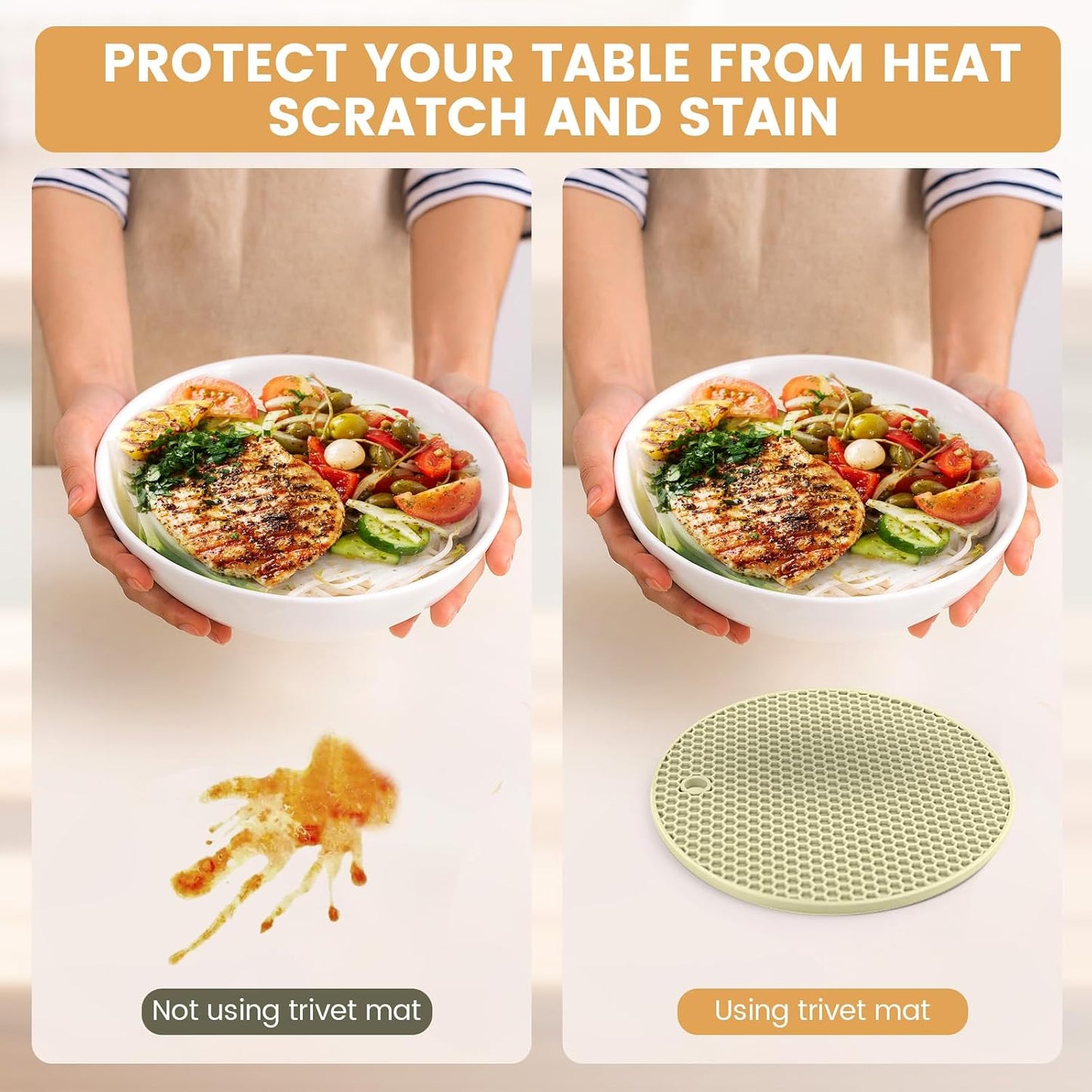 Silicone Trivet Mats 4 Heat Resistant Pot Holders Multipurpose Non-Slip Hot Pads for Kitchen Potholders, Drying mat, Jar Opener, Spoon Holder, Coaster.(Dark Grey)