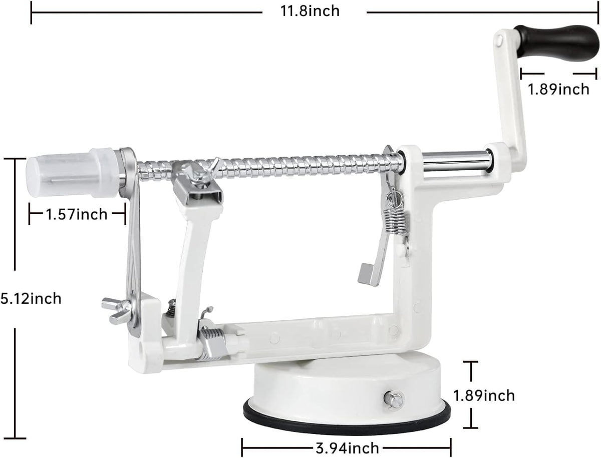 Apple Peeler Corer, 5 In 1 Apple Peeler Slicer Corer with Stainless Steel Blades and Powerful Suction Base for Apples and Potatoes(Teal)