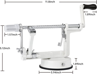 Apple Peeler Corer, 5 In 1 Apple Peeler Slicer Corer with Stainless Steel Blades and Powerful Suction Base for Apples and Potatoes(Teal)