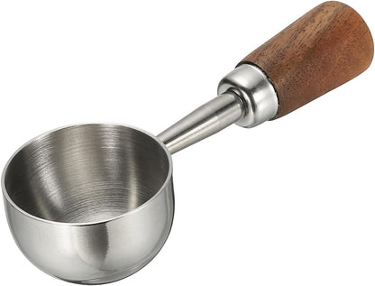 Coffee Measuring Spoon, 1.45" x 0.7" 15ml Stainless Steel Coffee Scoop with Wood Handle for Ground Coffee or Loose Leaf Tea Silver