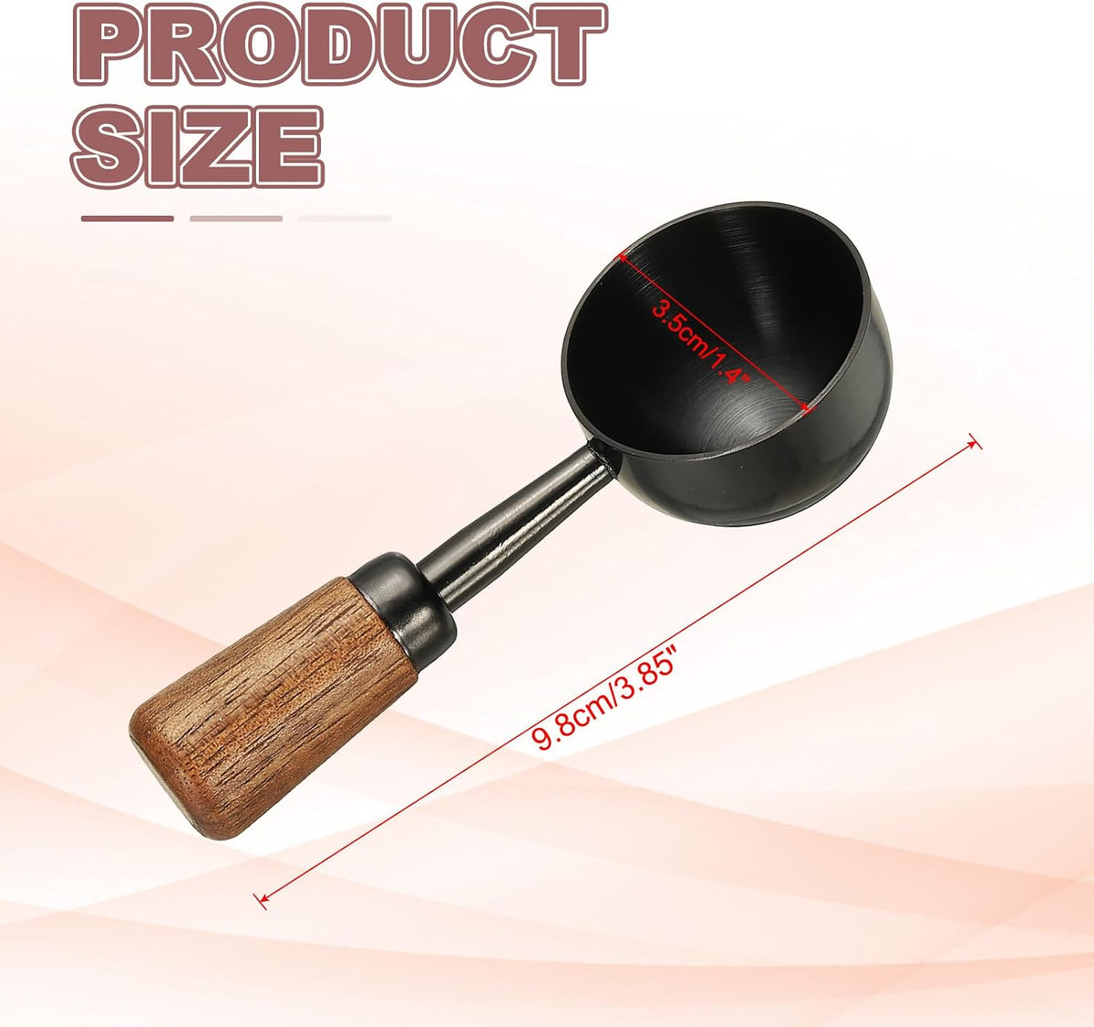 Coffee Measuring Spoon, 1.45" x 0.7" 15ml Stainless Steel Coffee Scoop with Wood Handle for Ground Coffee or Loose Leaf Tea Silver