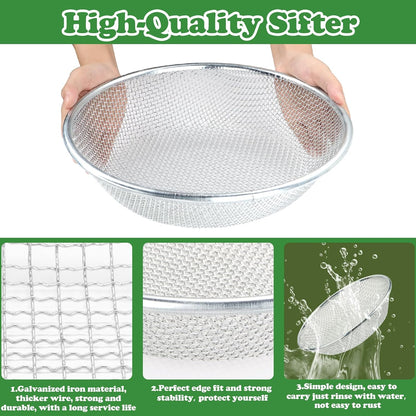 Soil, Sand, and Compost Sifter for Gardening – Sieve for Rocks, Dirt, and Organic Material – Fits 5-Gallon Buckets-1/4 in Aperture