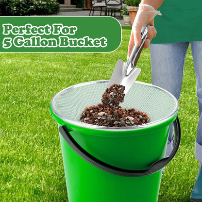 Soil, Sand, and Compost Sifter for Gardening – Sieve for Rocks, Dirt, and Organic Material – Fits 5-Gallon Buckets-1/4 in Aperture