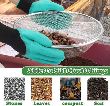 Soil, Sand, and Compost Sifter for Gardening – Sieve for Rocks, Dirt, and Organic Material – Fits 5-Gallon Buckets-1/4 in Aperture