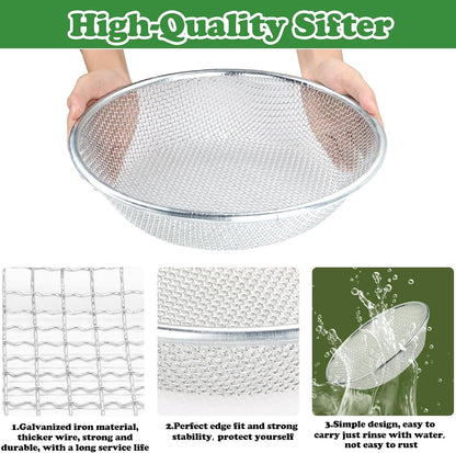 Soil, Sand, and Compost Sifter for Gardening – Sieve for Rocks, Dirt, and Organic Material – Fits 5-Gallon Buckets-1/4 in Aperture