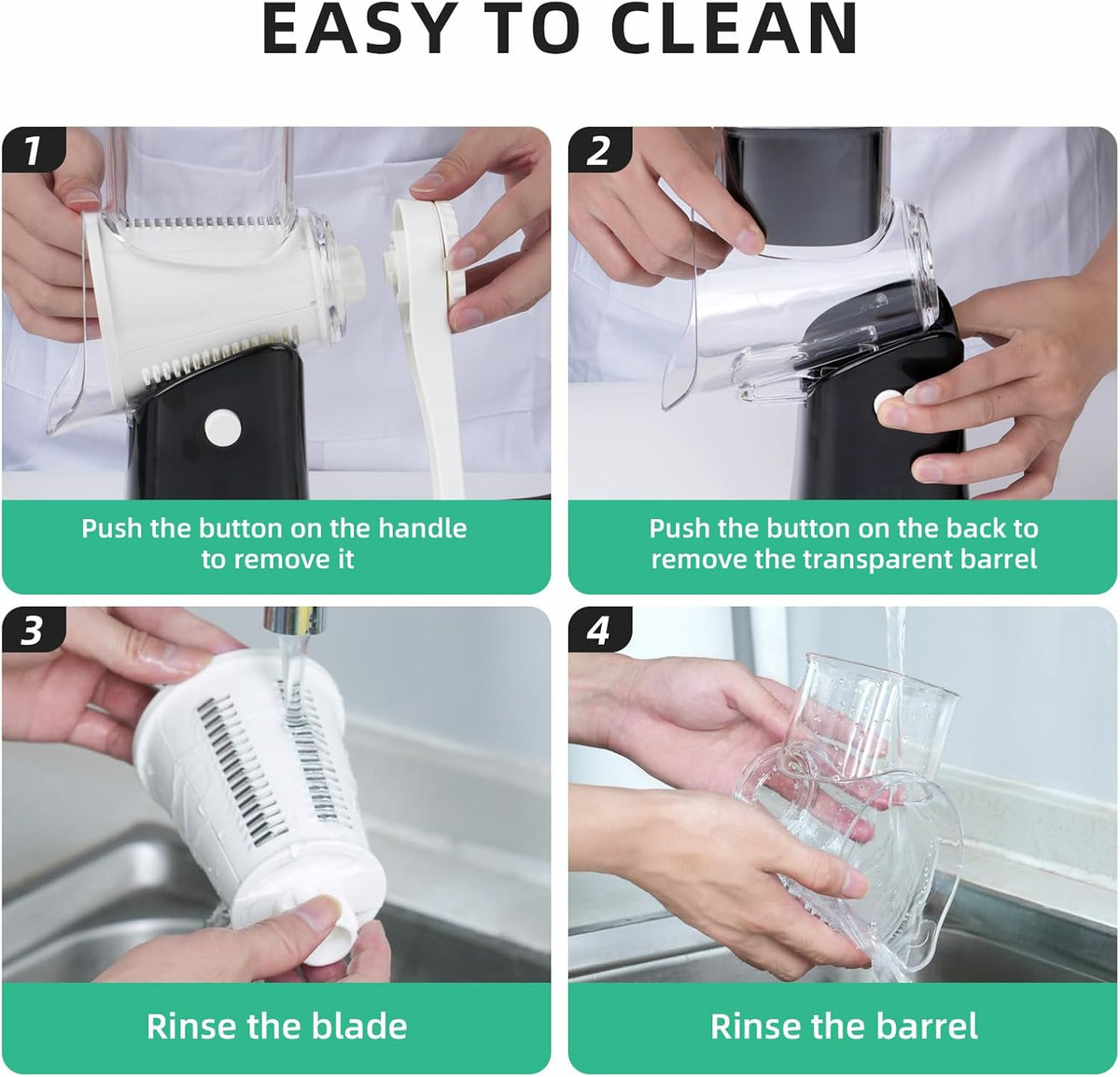 5 in 1 Rotary Cheese Grater Hand Crank with Reinforced Suction | Multifunctional Cheese Shredder, Coarse/Fine Shredding, Slicing & Chopping, Perfect for Veggies & Nuts, Easy to Use, Black