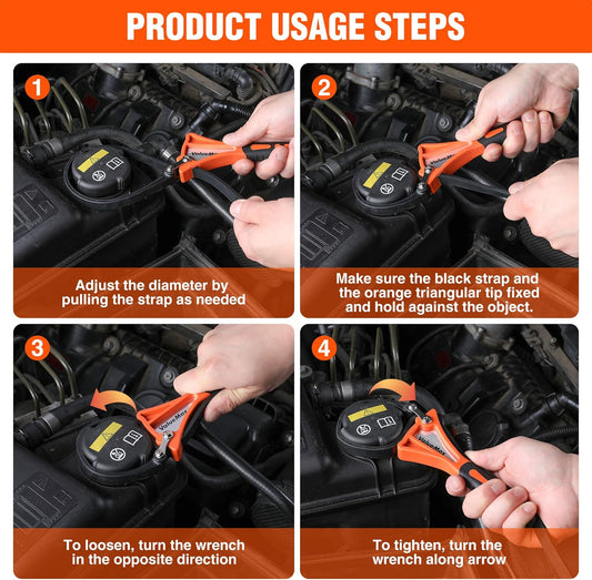 2-piece Strap Wrench Set, Adjustable Oil Filter Wrench for Shower Head Water Filter, Jar Opener Set | 4" (Small) and 6"(Large), Adjustable, No Scratch, Use for Faucet Shower Head Water Filter