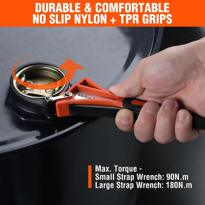 2-piece Strap Wrench Set, Adjustable Oil Filter Wrench for Shower Head Water Filter, Jar Opener Set | 4" (Small) and 6"(Large), Adjustable, No Scratch, Use for Faucet Shower Head Water Filter