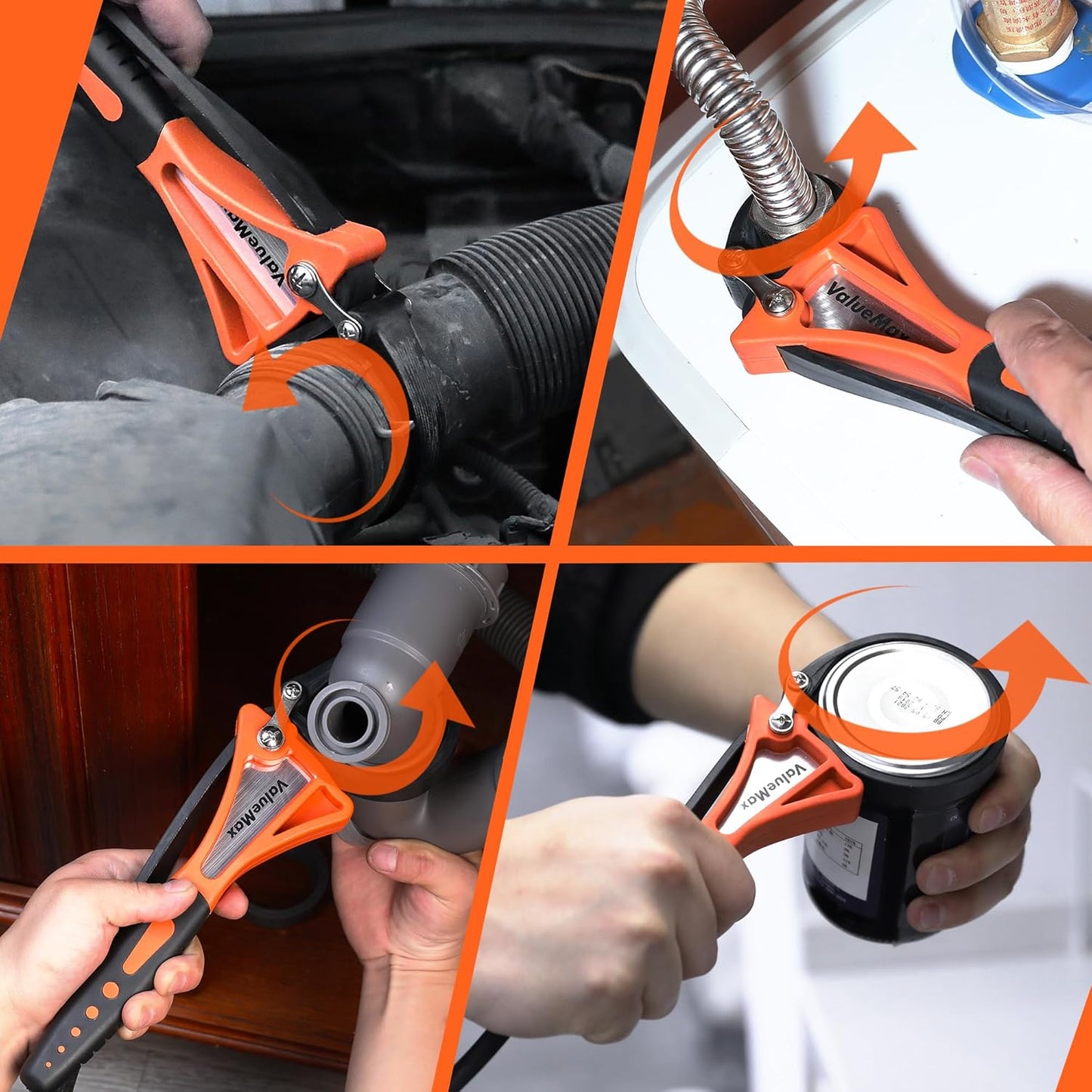 2-piece Strap Wrench Set, Adjustable Oil Filter Wrench for Shower Head Water Filter, Jar Opener Set | 4" (Small) and 6"(Large), Adjustable, No Scratch, Use for Faucet Shower Head Water Filter