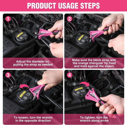 2-piece Strap Wrench Set, Adjustable Oil Filter Wrench for Shower Head Water Filter, Jar Opener Set | 4" (Small) and 6"(Large), Adjustable, No Scratch, Use for Faucet Shower Head Water Filter