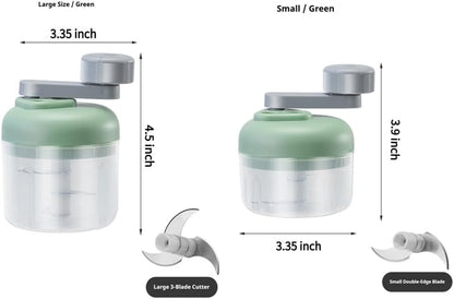 3-Speed Manual Food Chopper-Hand Crank Vegetable Chopper & Garlic Mincer for Effortless Dicing of Onions, Nuts, and Salsa - Compact Kitchen Gadget (100ML)