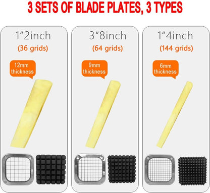 French Fry Cutter Stainless Steel Heavy Duty Manual Potato Slicer Commercial 1/2 Inch Blades Potato Cutter Blade (Accessory 1/2" Blade)