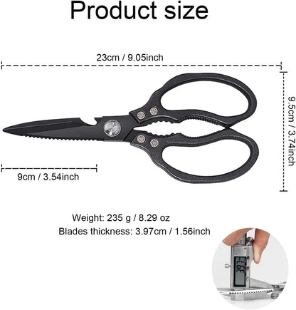 Kitchen Scissors Heavy Duty Stainless Steel Kitchen Shears Sharp Food Cooking Dishwasher Safe Scissors for Meat Chicken Poultry Fish Meat Herbs