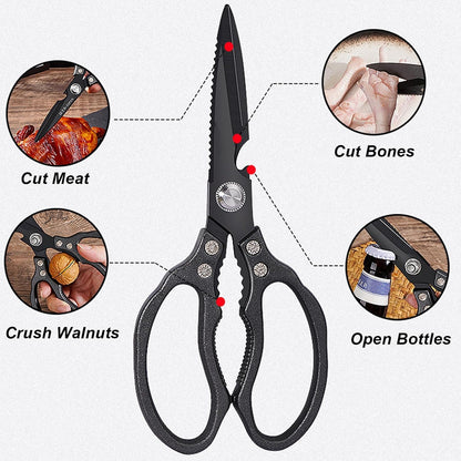 Kitchen Scissors Heavy Duty Stainless Steel Kitchen Shears Sharp Food Cooking Dishwasher Safe Scissors for Meat Chicken Poultry Fish Meat Herbs