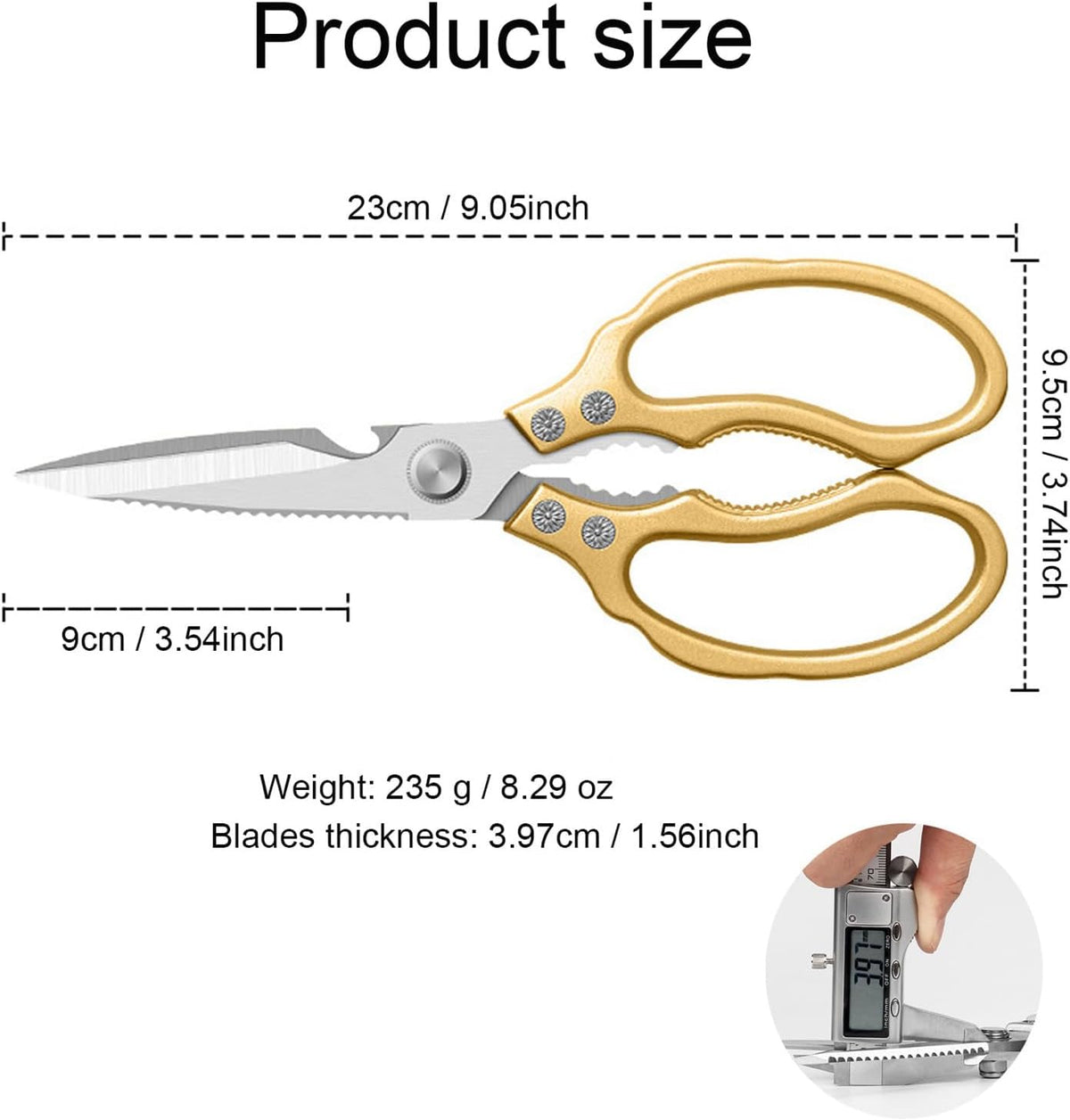 Kitchen Scissors Heavy Duty Stainless Steel Kitchen Shears Sharp Food Cooking Dishwasher Safe Scissors for Meat Chicken Poultry Fish Meat Herbs