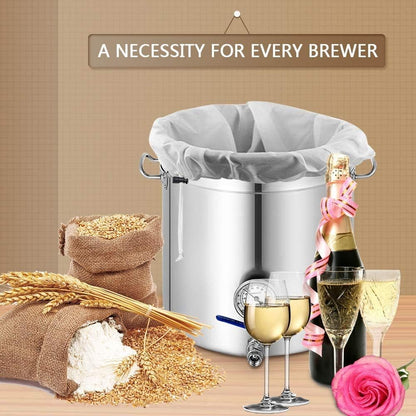 2 Pack 26"×22" Brew Bag Reusable Mesh Strainer for Wine Beer Brewing | BIAB, Fits Kettle Up To 17 In, Holds 20 Lbs, Nylon Cheesecloth, BPA-Free, Drawstring Strainer for Cider Fruit Wine Cold Brew