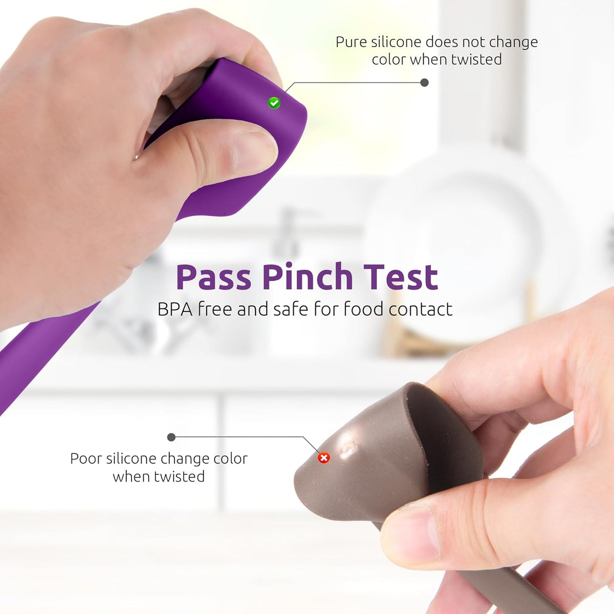 Small Mini Silicone Spatula, 9in Rubber Jar Bowl Scraper, Purple | 600ºF Heat-Resistant Food-Grade Tiny Spatula for Kitchen Use, Flexible Baking Utensil for Mixing Scraping Jam in Bowl or Cup