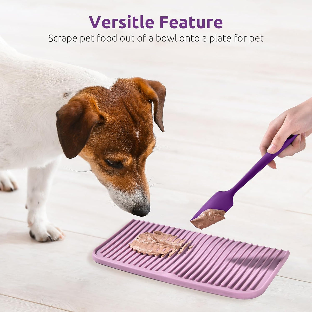 Small Mini Silicone Spatula, 9in Rubber Jar Bowl Scraper, Purple | 600ºF Heat-Resistant Food-Grade Tiny Spatula for Kitchen Use, Flexible Baking Utensil for Mixing Scraping Jam in Bowl or Cup
