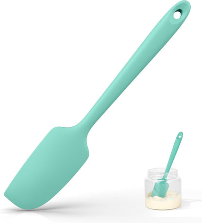 Small Mini Silicone Spatula, 9in Rubber Jar Bowl Scraper, Purple | 600ºF Heat-Resistant Food-Grade Tiny Spatula for Kitchen Use, Flexible Baking Utensil for Mixing Scraping Jam in Bowl or Cup