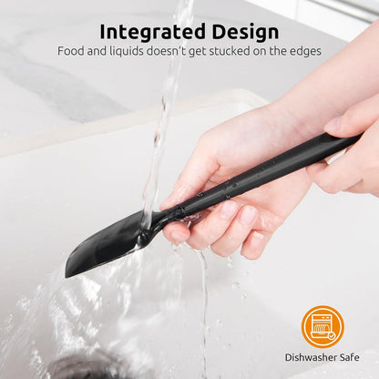Small Mini Silicone Spatula, 9in Rubber Jar Bowl Scraper, Purple | 600ºF Heat-Resistant Food-Grade Tiny Spatula for Kitchen Use, Flexible Baking Utensil for Mixing Scraping Jam in Bowl or Cup