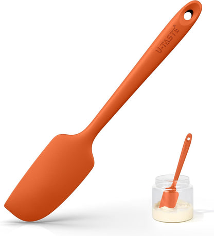 Small Mini Silicone Spatula, 9in Rubber Jar Bowl Scraper, Purple | 600ºF Heat-Resistant Food-Grade Tiny Spatula for Kitchen Use, Flexible Baking Utensil for Mixing Scraping Jam in Bowl or Cup