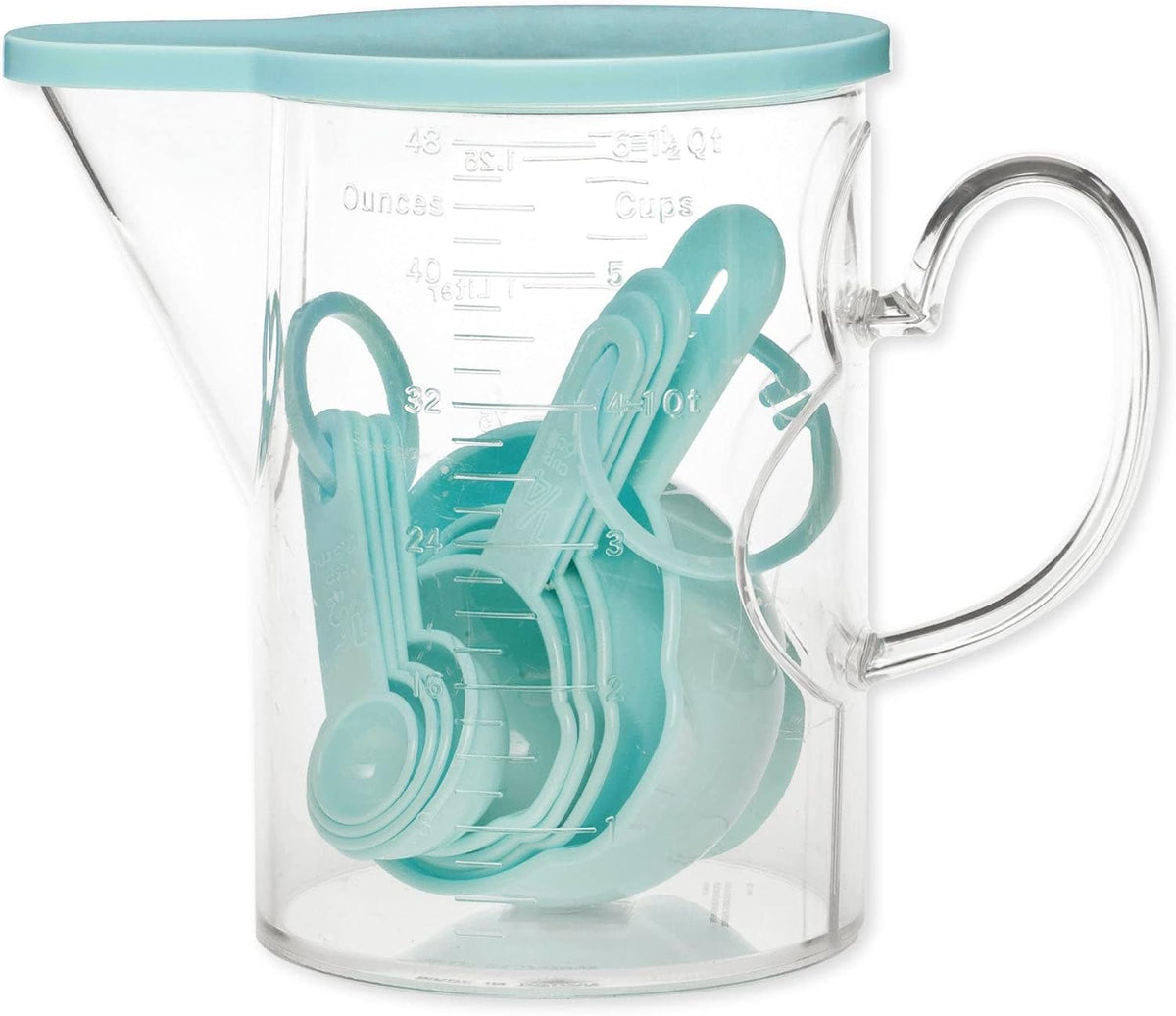 Measuring Cups and Measuring Spoons Set of 10 Pieces, Plastic Multi-Purpose Home Essentials Cooking, and Baking Tools BPA Free Dishwasher Safe for Liquid and Dry (Pink)
