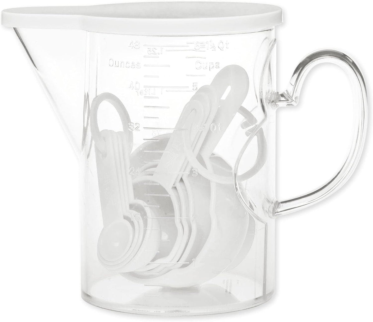 Measuring Cups and Measuring Spoons Set of 10 Pieces, Plastic Multi-Purpose Home Essentials Cooking, and Baking Tools BPA Free Dishwasher Safe for Liquid and Dry (Pink)