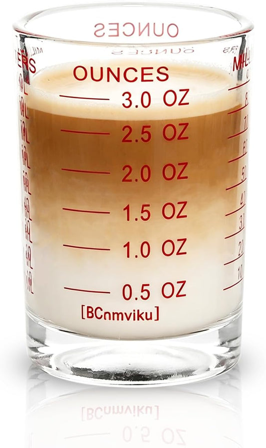 1 PACK Shot Glass Measuring Cup 3 Ounce/90ML Liquid Heavy High Espresso Glass Cup
