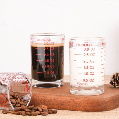 1 PACK Shot Glass Measuring Cup 3 Ounce/90ML Liquid Heavy High Espresso Glass Cup