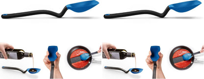 Supoon Non-Stick Sit-Up Silicone Scraping, Serving, Cooking Spoon Measures 5ml Tsp & 15ml Tbsp - 11" Red