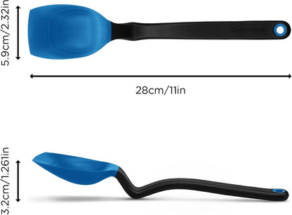 Supoon Non-Stick Sit-Up Silicone Scraping, Serving, Cooking Spoon Measures 5ml Tsp & 15ml Tbsp - 11" Red