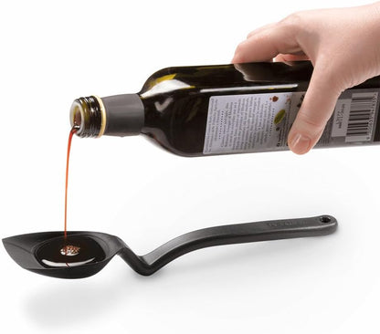 Supoon Non-Stick Sit-Up Silicone Scraping, Serving, Cooking Spoon Measures 5ml Tsp & 15ml Tbsp - 11" Red