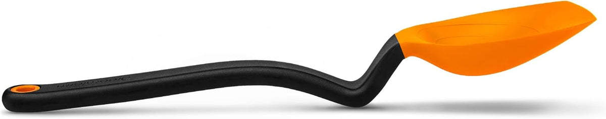 Supoon Non-Stick Sit-Up Silicone Scraping, Serving, Cooking Spoon Measures 5ml Tsp & 15ml Tbsp - 11" Red