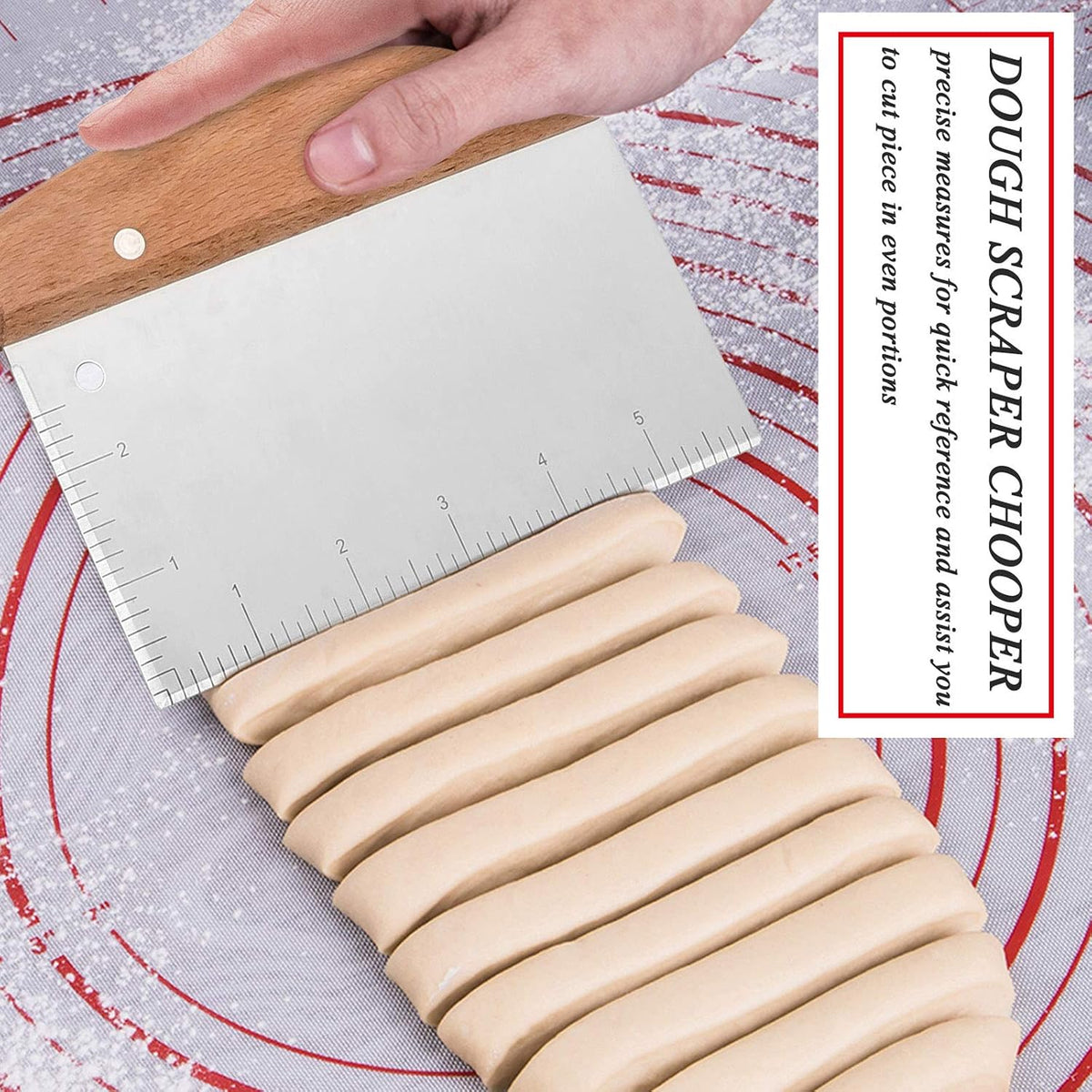 Bench Dough Scrapers, Stainless Steel Griddle Scraper Pastry Cutter