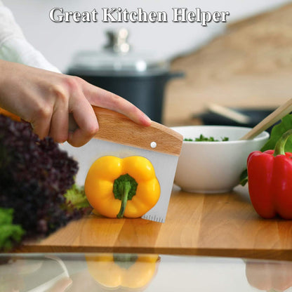 Bench Dough Scrapers, Stainless Steel Griddle Scraper Pastry Cutter