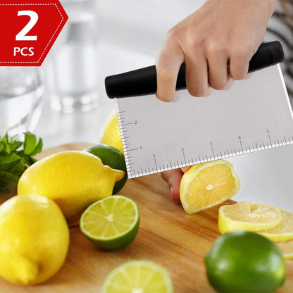 Bench Dough Scrapers, Stainless Steel Griddle Scraper Pastry Cutter
