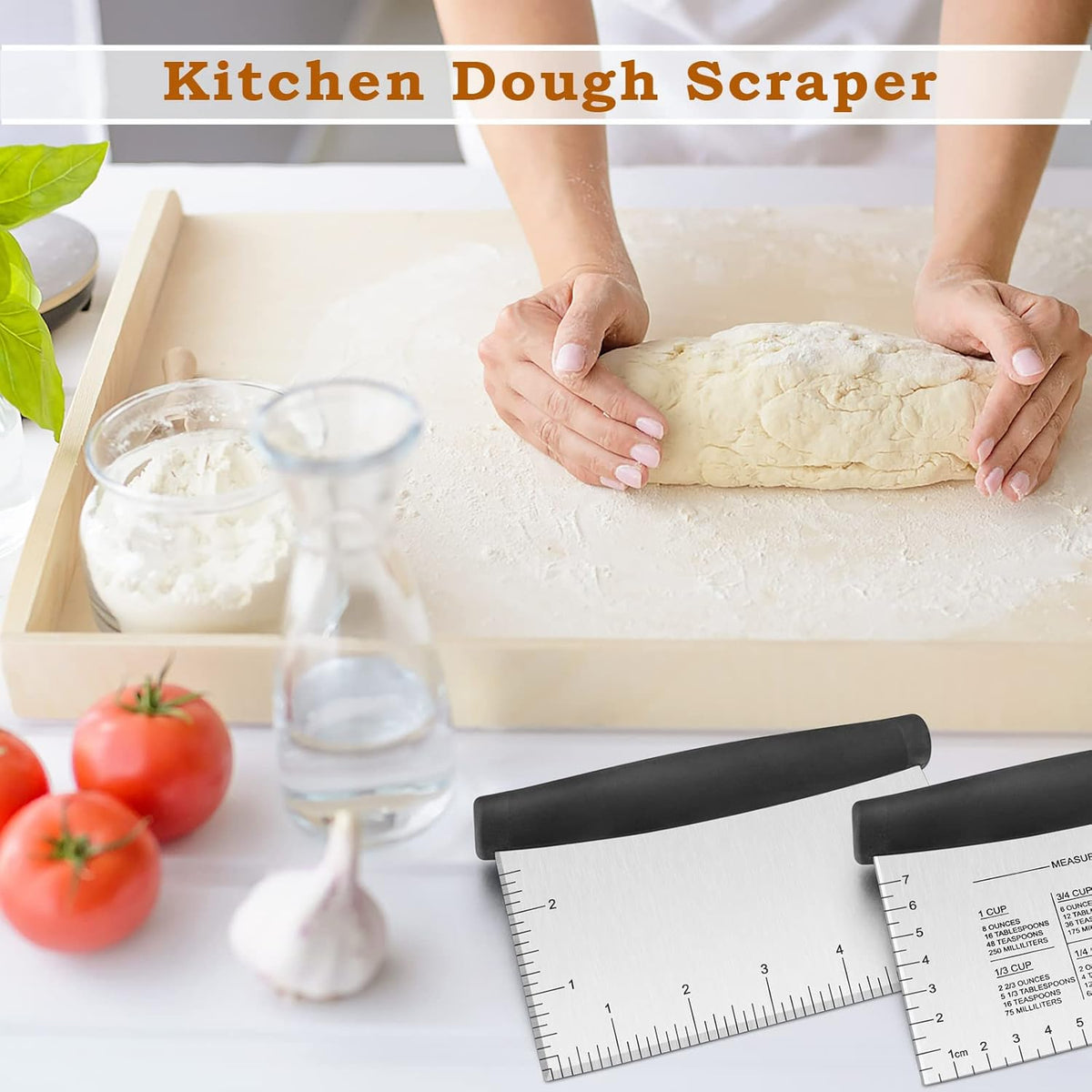 Bench Dough Scrapers, Stainless Steel Griddle Scraper Pastry Cutter