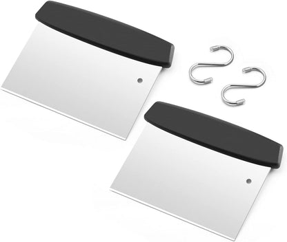 Bench Dough Scrapers, Stainless Steel Griddle Scraper Pastry Cutter