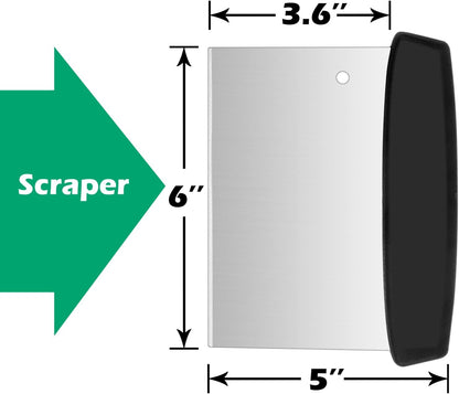 Bench Dough Scrapers, Stainless Steel Griddle Scraper Pastry Cutter